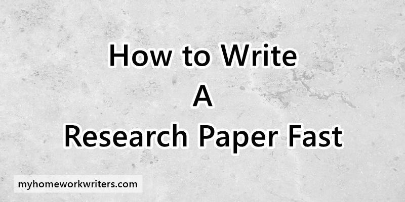 How to write a research paper fast